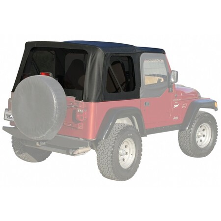 Rampage 97-06 WRANGLER W/TINTED WINDOWS DENIM BLACK REPL SOFT TOP FOR FULL STE 99315